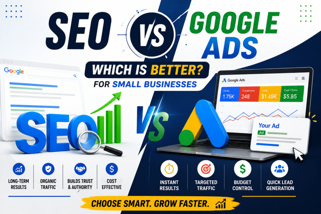 SEO vs Google Ads for small businesses