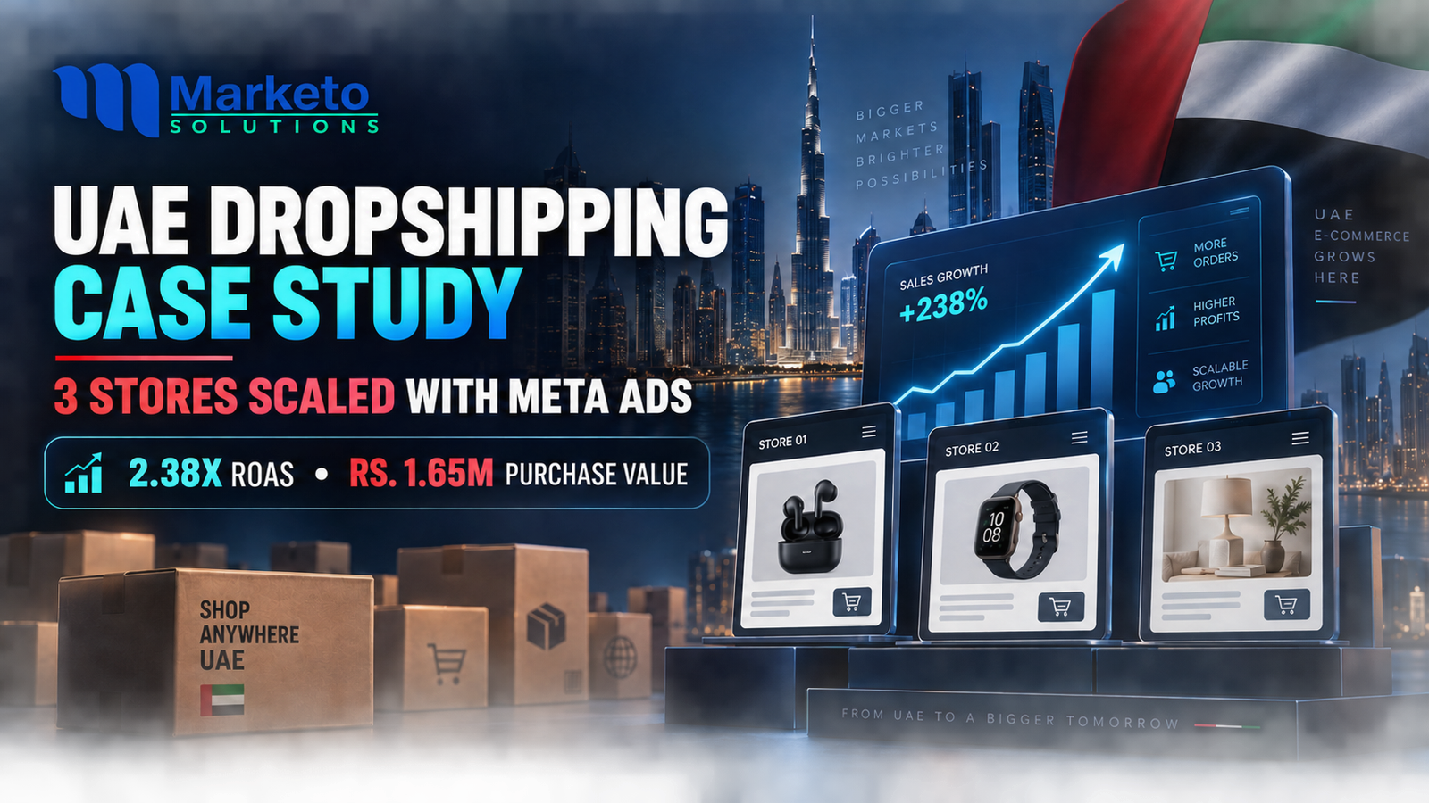 How Marketo Solutions Scaled 3 UAE Dropshipping Stores with Profitable Meta Ads